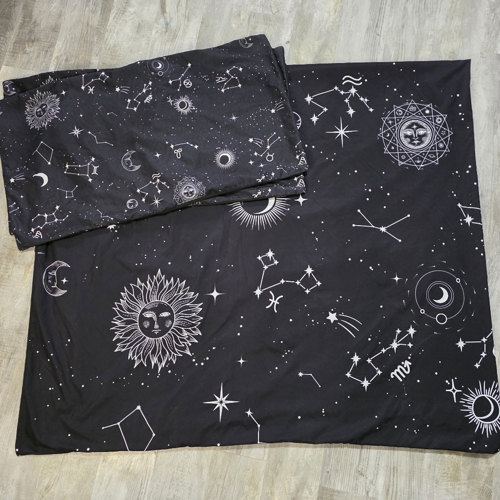 Celestial Black King Duvet And Shams Set